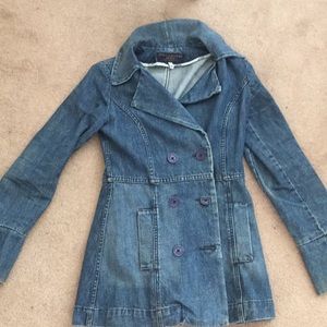 Juicy couture distressed denim blazer